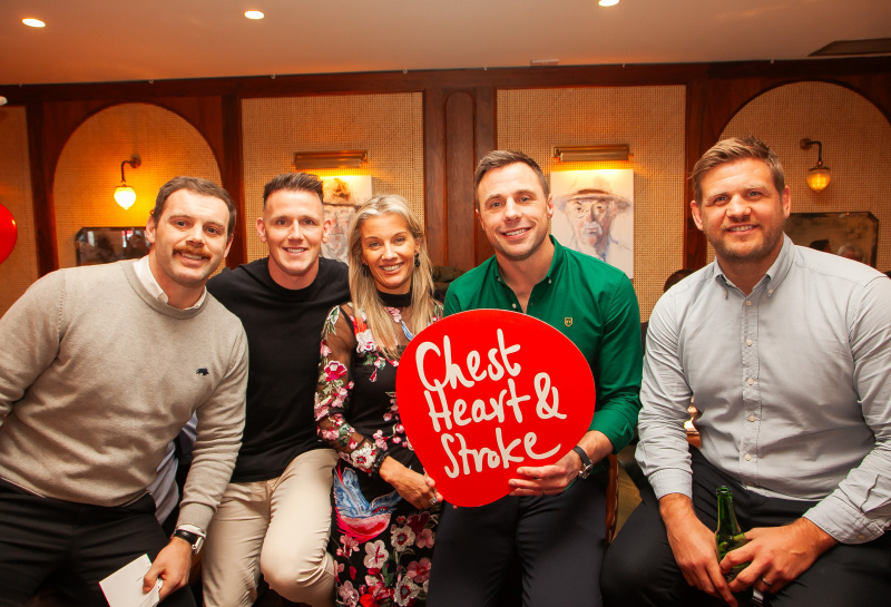 <p>Darren Cave, Craig Gilroy, Jackie Trainor, Northern Ireland Chest Heart & Stroke, Tommy Bowe and Chris Henry. </p>