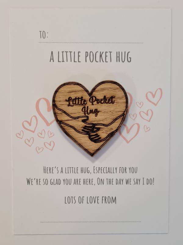 "So Glad You Are Here" Wedding Favour Hug Token