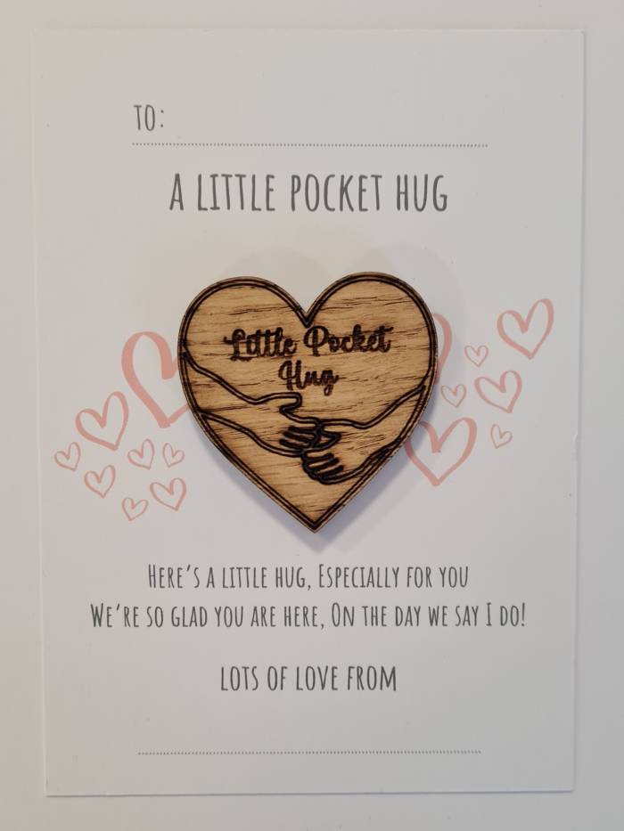 "So Glad You Are Here" Wedding Favour Hug Token